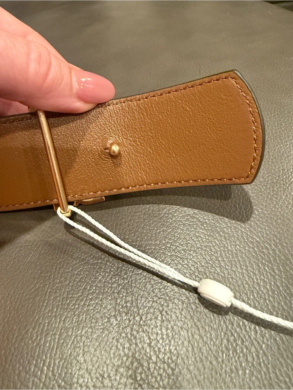 NWT Tory Burch Reversible Britten Leather Belt 1.5” XS Orange Citrine Moose Gold